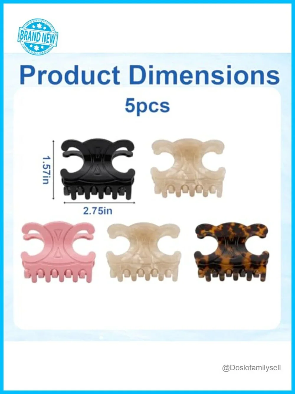 5 Butterfly Acetate Claw Clip Set for Women - Strong Hold Hair Accessories for